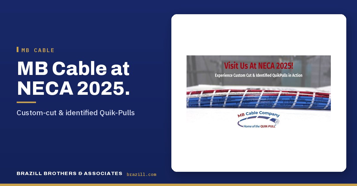 MB Cable at NECA 2025: Custom-cut & identified Quik-Pulls
