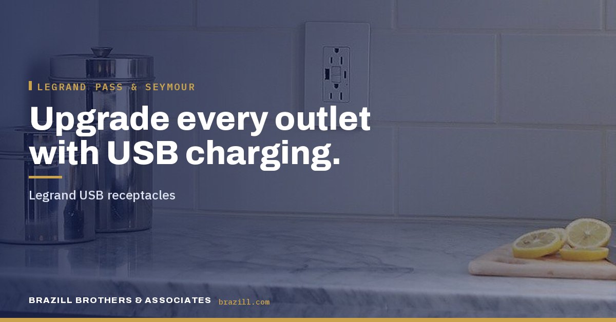 Upgrade every outlet with USB charging: Legrand USB receptacles
